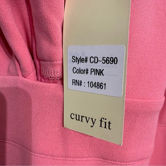 Clothing Obsessed Company Pink Curvy Fit Midi Halter Dress Sz 3XL NWT - Picture 5 of 10
